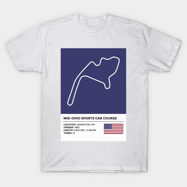 Mid-Ohio Sports Car Course [info] T-Shirt by sednoid